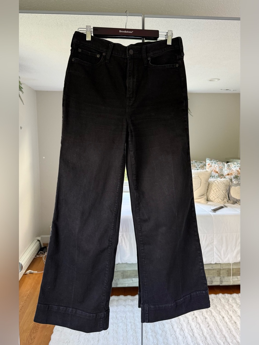 J. Crew 96 Denim Wide Leg Trousers Wide-Leg High-Rise Jeans Black